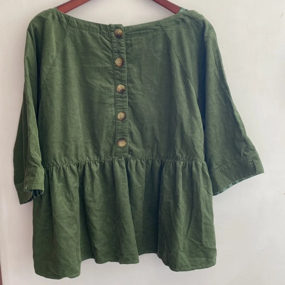 Anthropologie S Maria Babydoll Corduroy Top - Picture 5 of 12